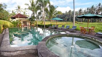 Inomhuspool och utomhuspool