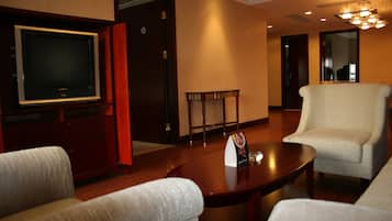 32-inch TV with premium channels