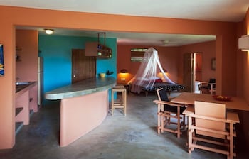 Triangular Adobe | 1 bedroom, Frette Italian sheets, premium bedding at Hix Island House