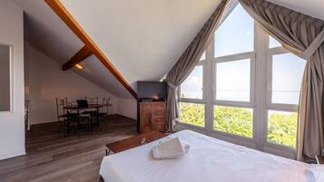 Studio avec Vue sur Lac | Työpöytä, silitysrauta/-lauta, ilmainen Wi-Fi, vuodevaatteet