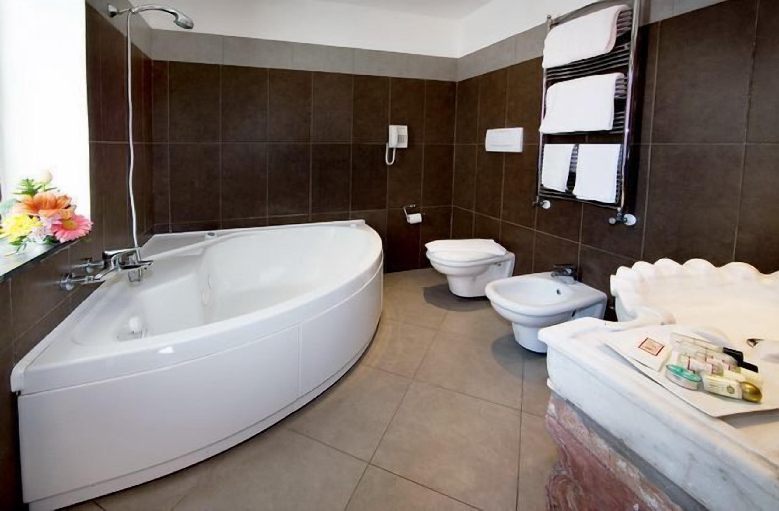 shower, free toiletries, hair dryer, bathrobes