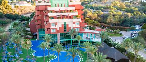 Indoor pool, 2 outdoor pools, open 10:00 AM to 6:00 PM, pool umbrellas