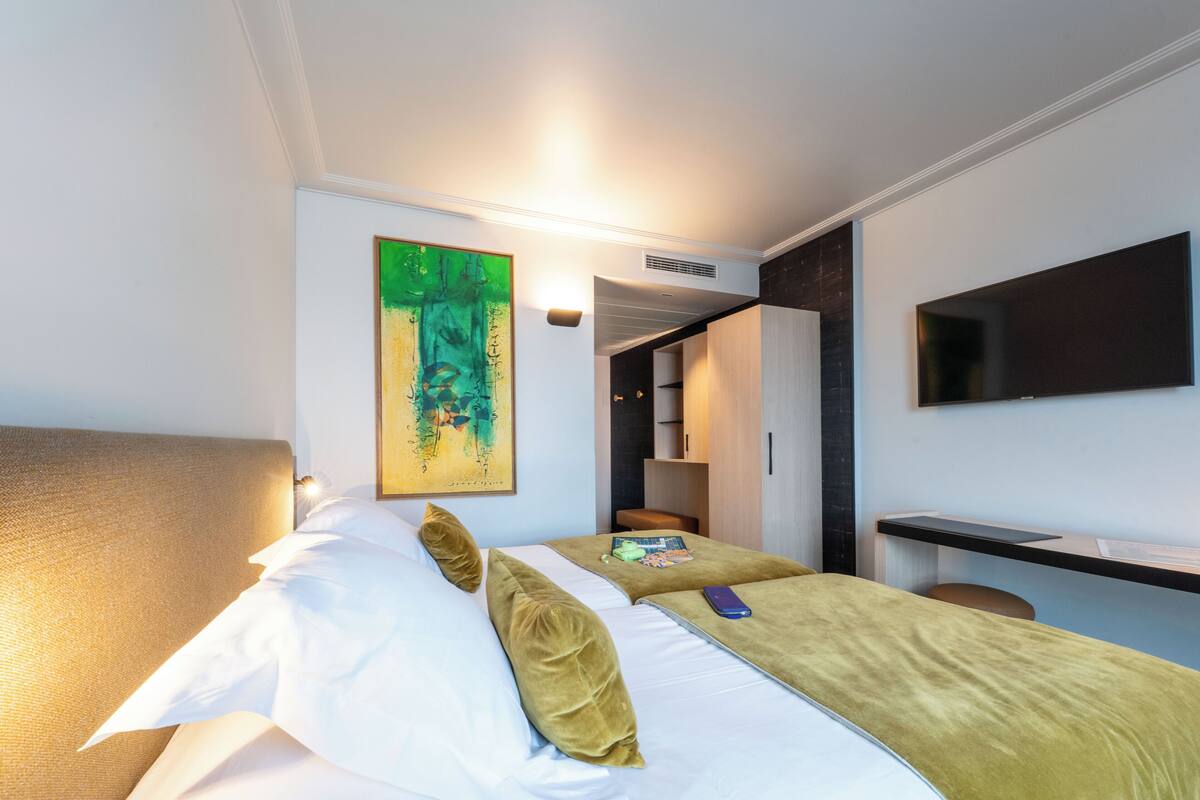 1 chambre, draps en coton égyptien, literie de qualité