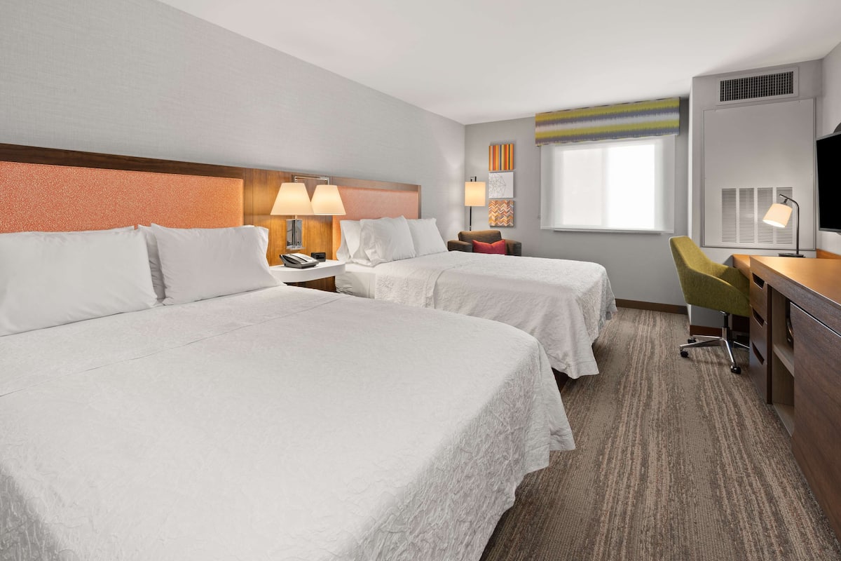 Premium bedding, desk, blackout curtains, iron/ironing board