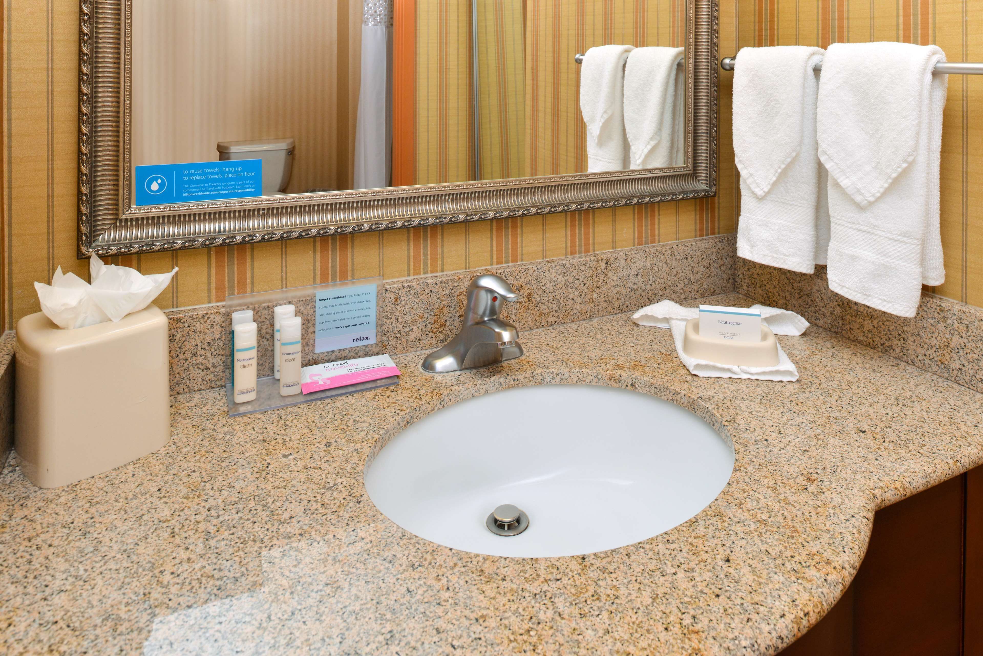 combined shower/bathtub, free toiletries, hair dryer, bathrobes