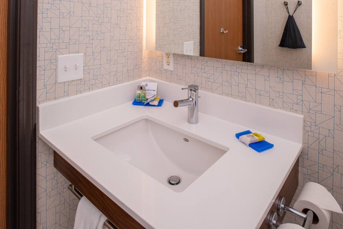 Free toiletries, hair dryer, towels, soap