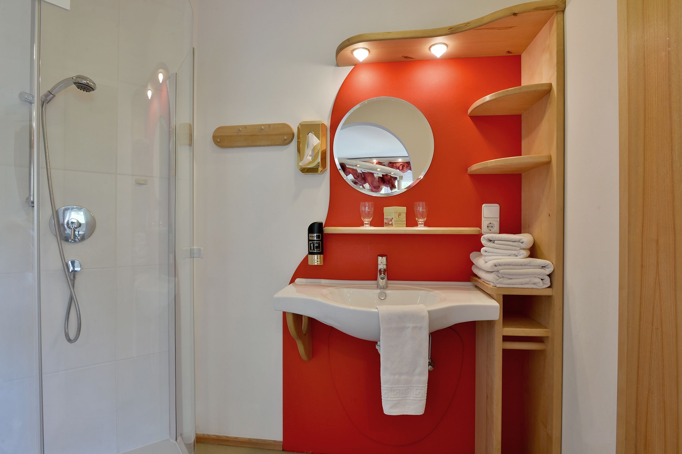 shower, free toiletries, hair dryer, bathrobes