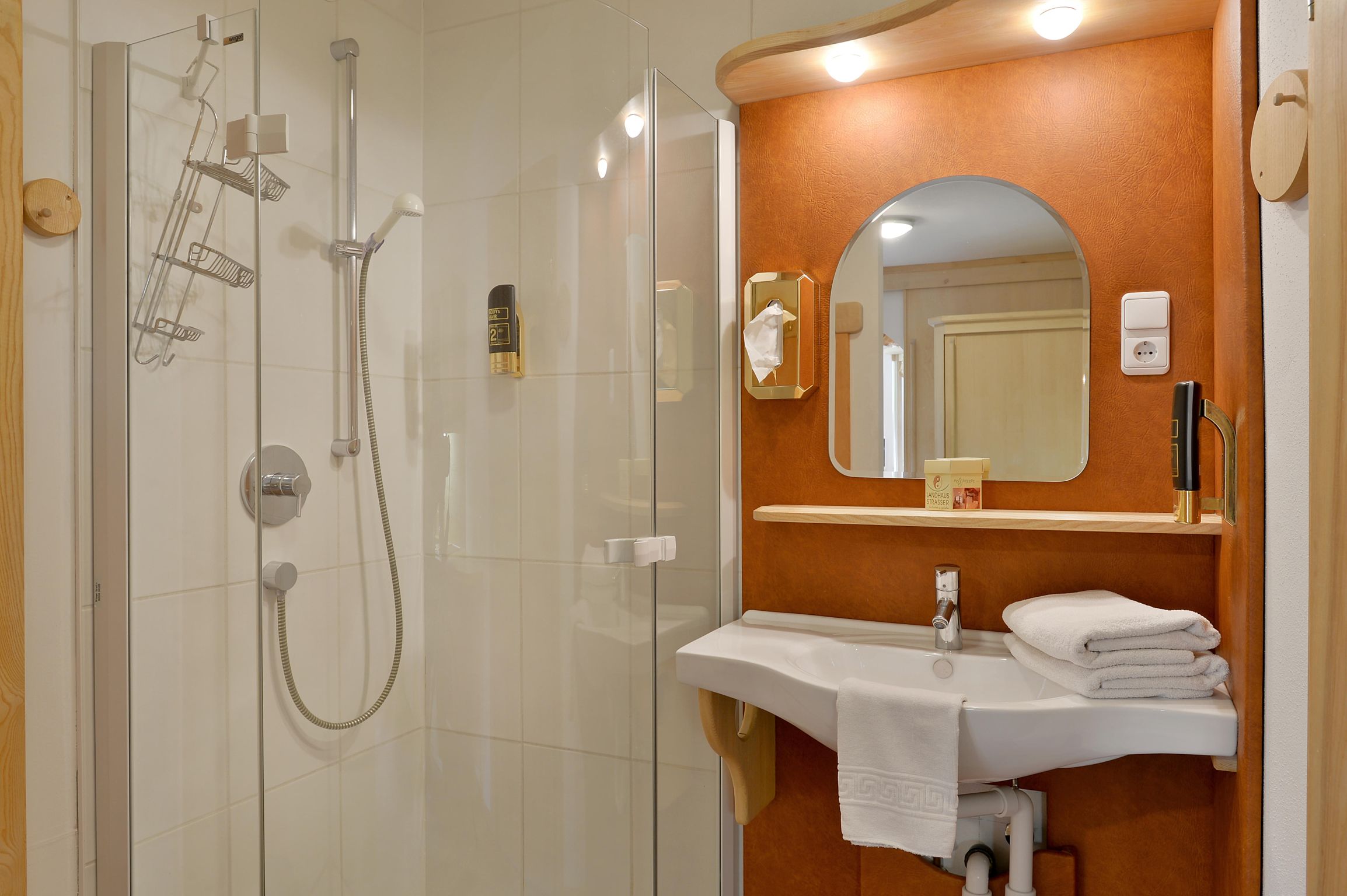 shower, free toiletries, hair dryer, bathrobes