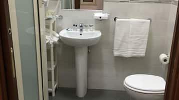 Standard Double or Twin Room | Bathroom | Shower, hair dryer, slippers, bidet