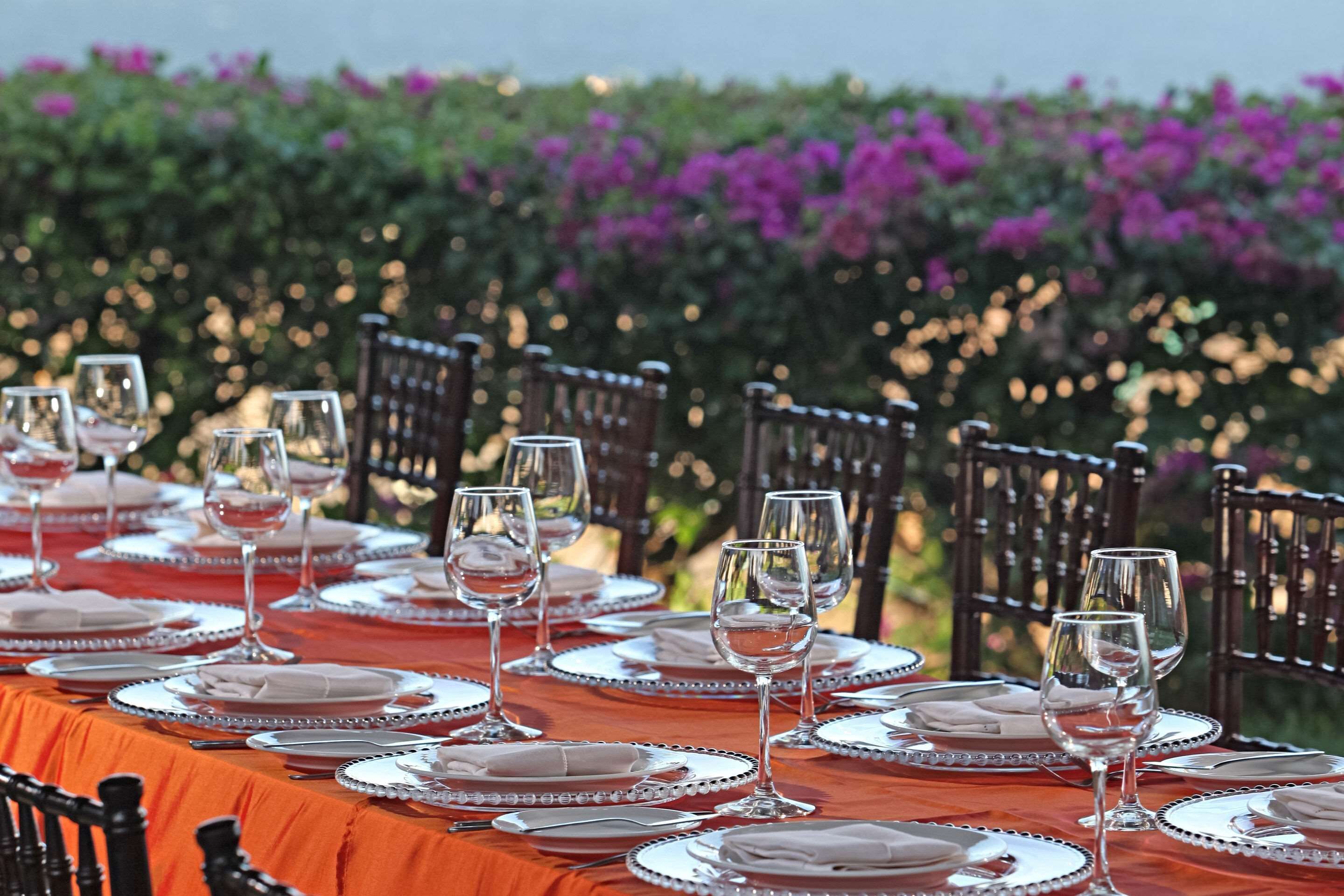 outdoor banquet area