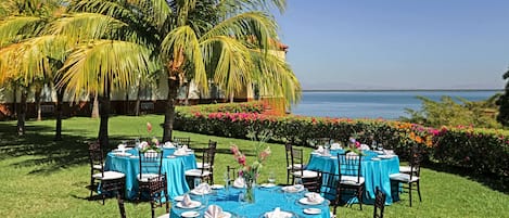 Outdoor banquet area