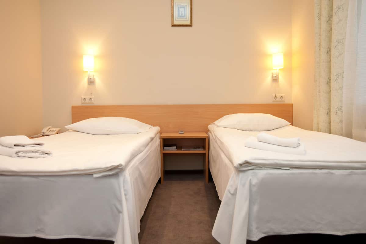 Twin kamer, 2 eenpersoonsbedden | Een kluis op de kamer, een bureau, gratis wifi