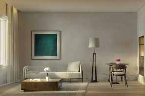 55-inch flat-screen TV with cable channels, TV