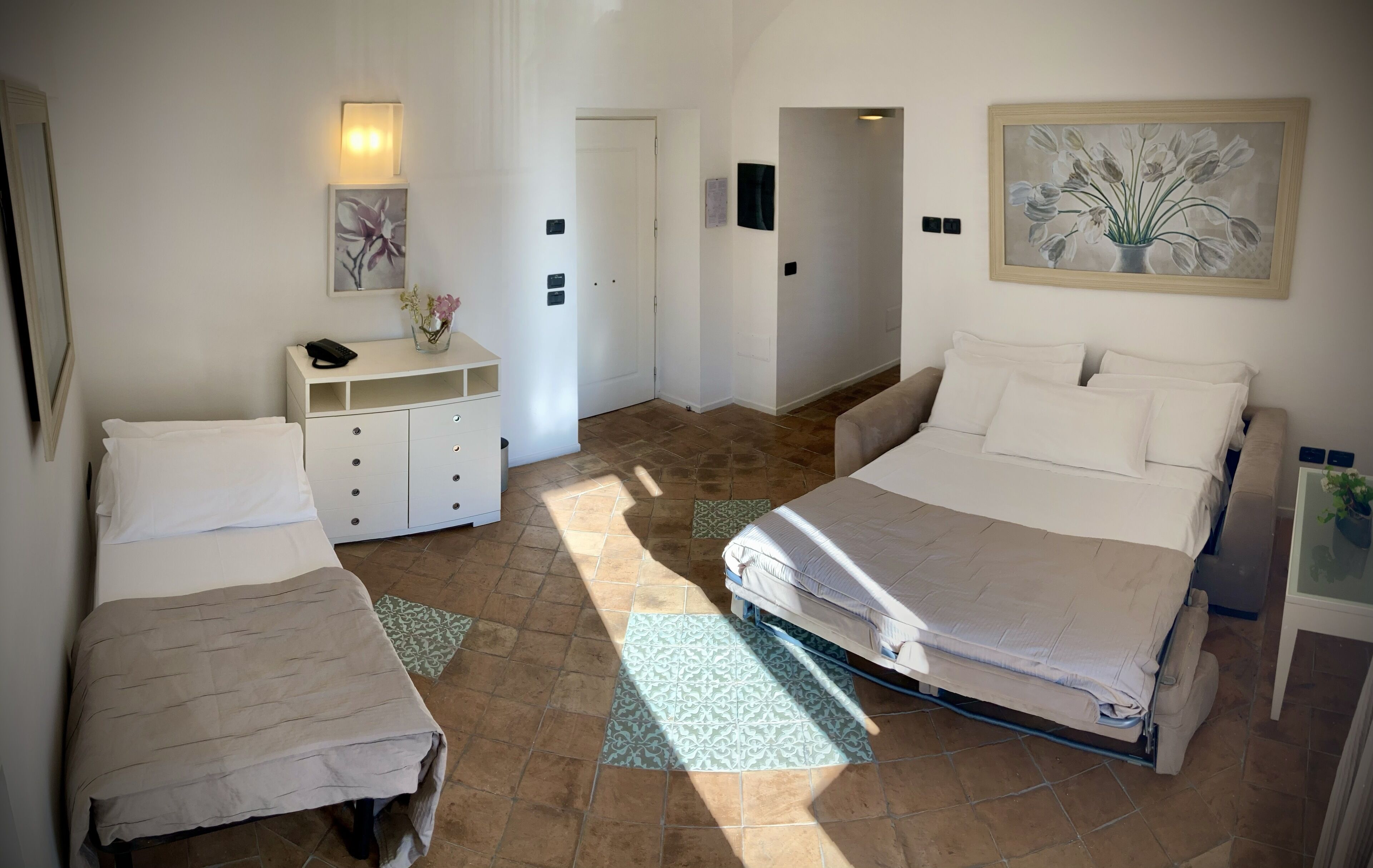 standard quadruple room, multiple beds | down duvets, minibar, in-room safe, desk