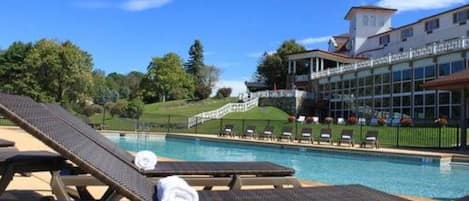 Indoor pool, outdoor pool, open 9:00 AM to 5:00 PM, sun loungers