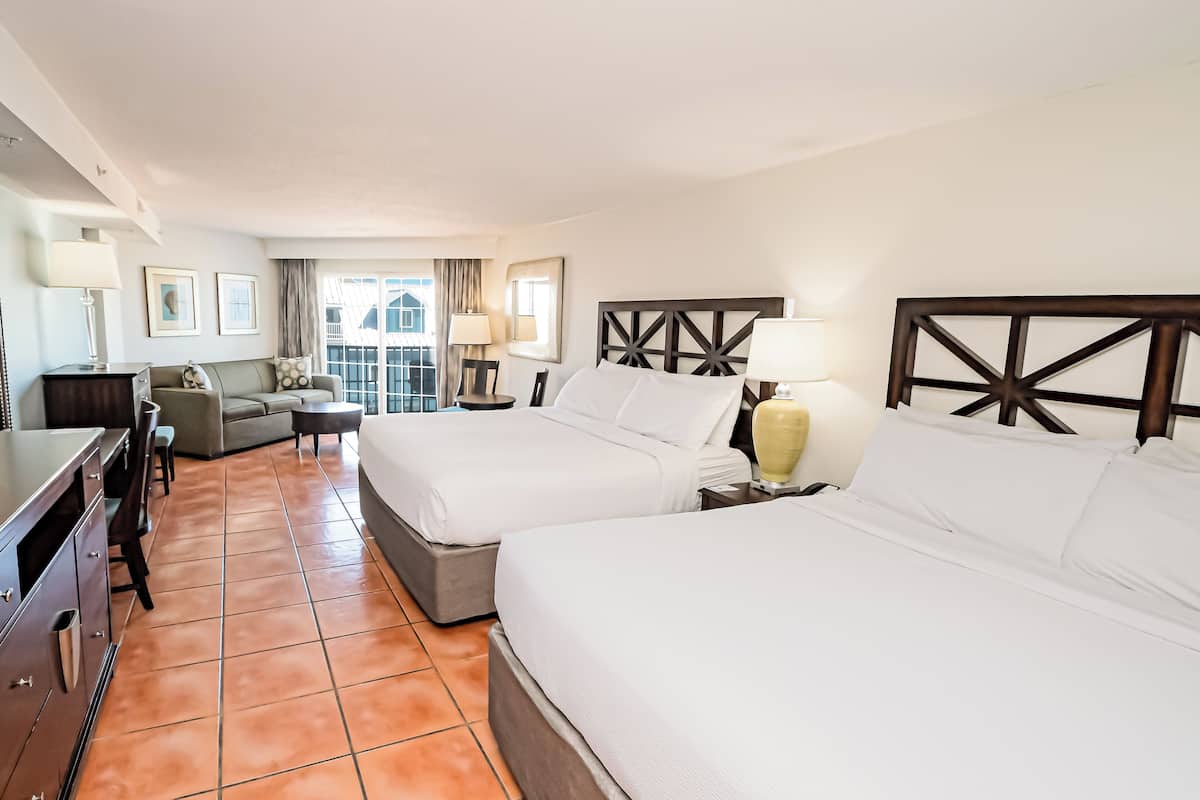 Ocean View 2 Kings Efficiency Room | In-room safe, blackout drapes, iron/ironing board, free WiFi
