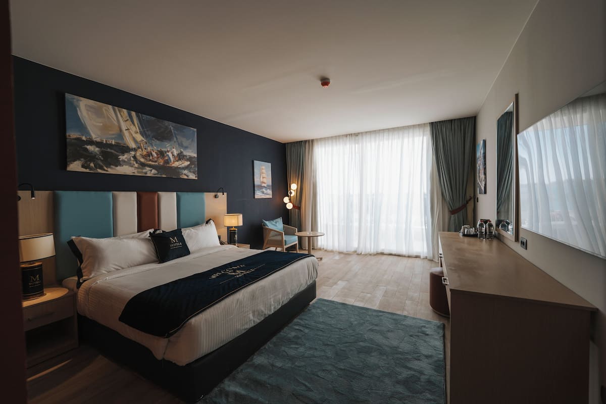Sábanas de algodón egipcio, ropa de cama de alta calidad y minibar