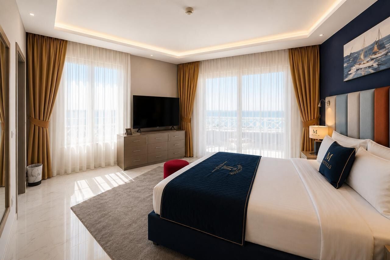 Superior Sea View one Bedroom Suite (Round Building) | 埃及棉床單、高級寢具、迷你吧、客房內保險箱