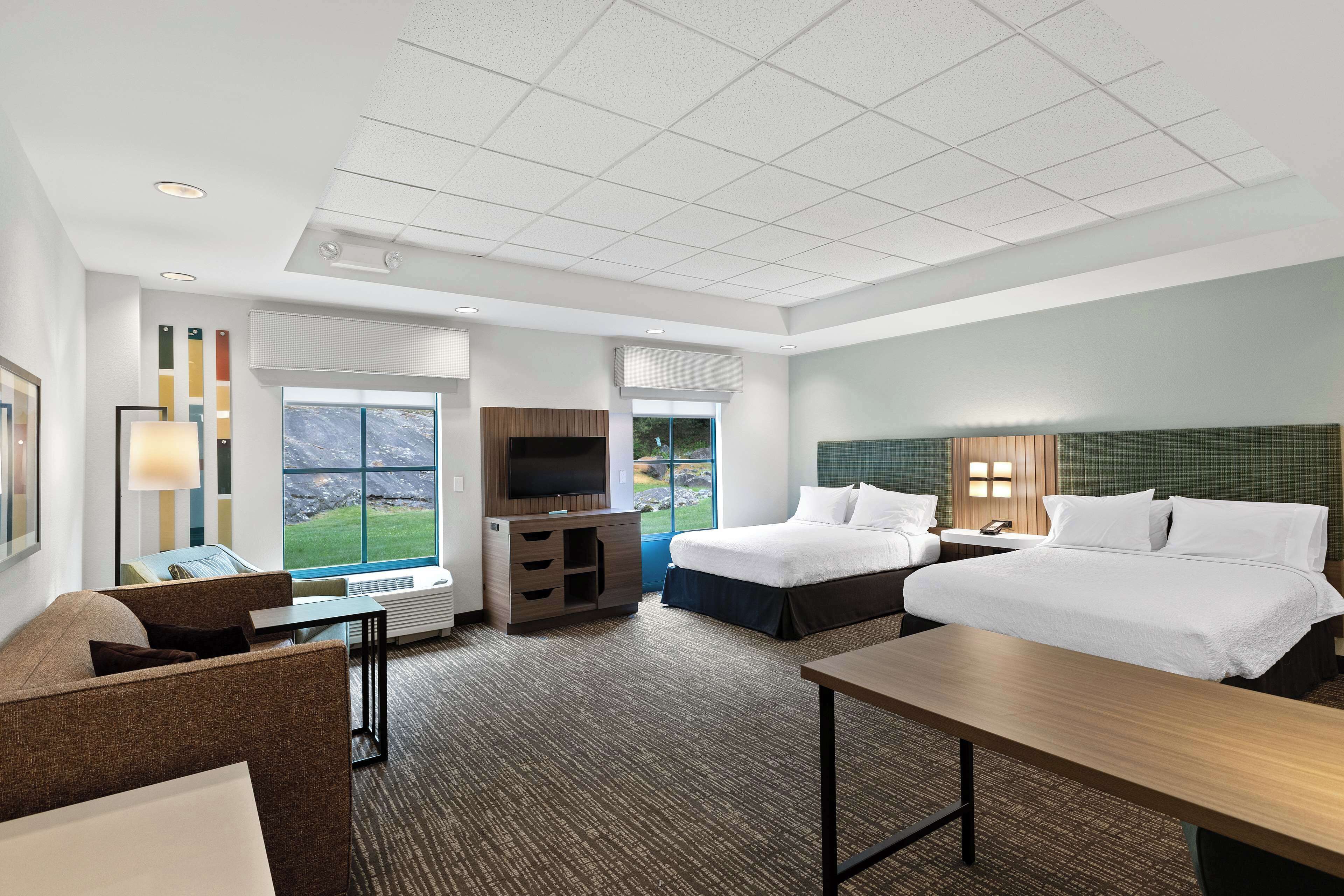 room, 2 queen beds, accessible, non smoking (roll-in shower) | premium bedding, desk, blackout curtains, iron/ironing board