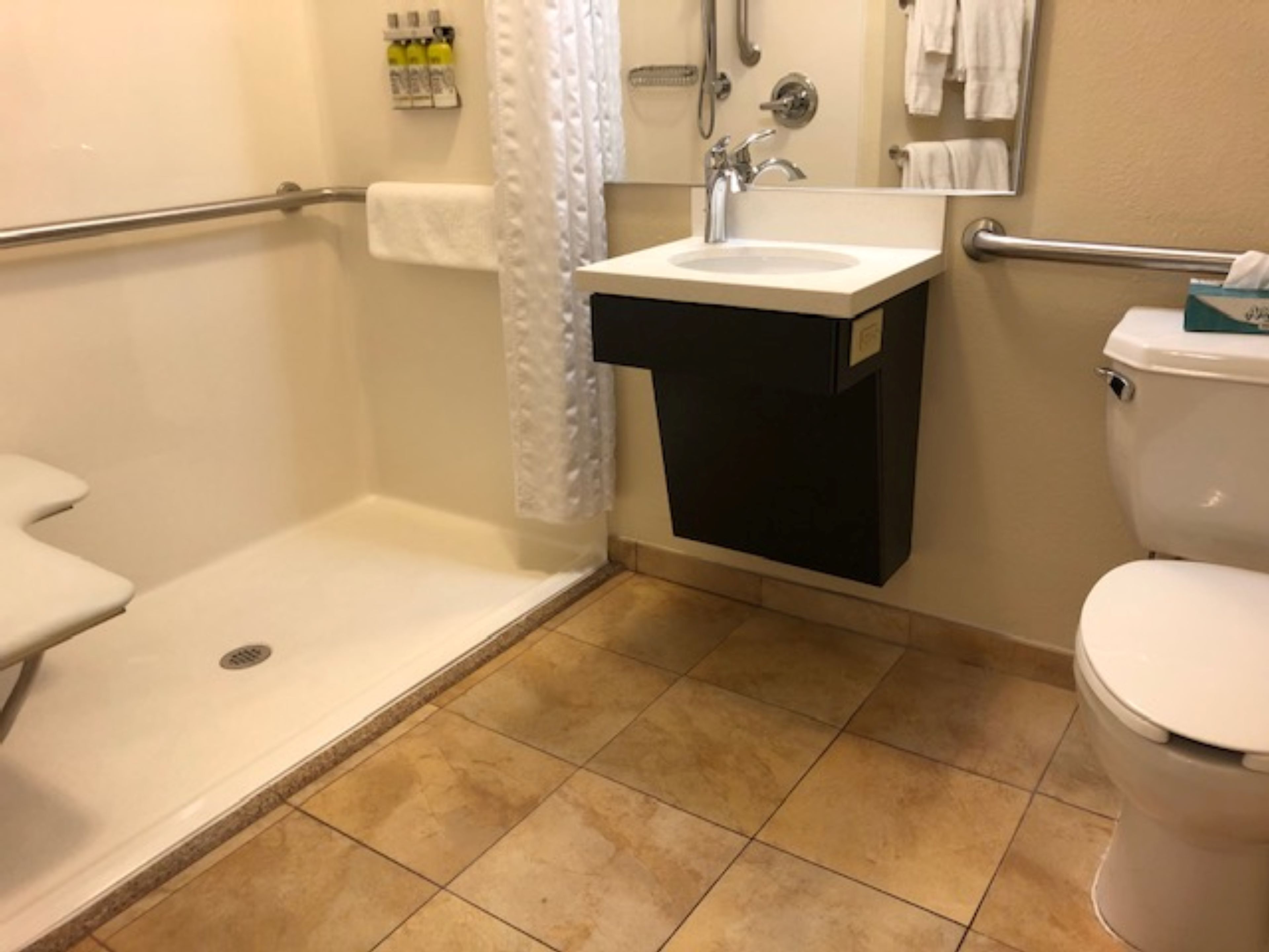 Free toiletries, hair dryer, towels