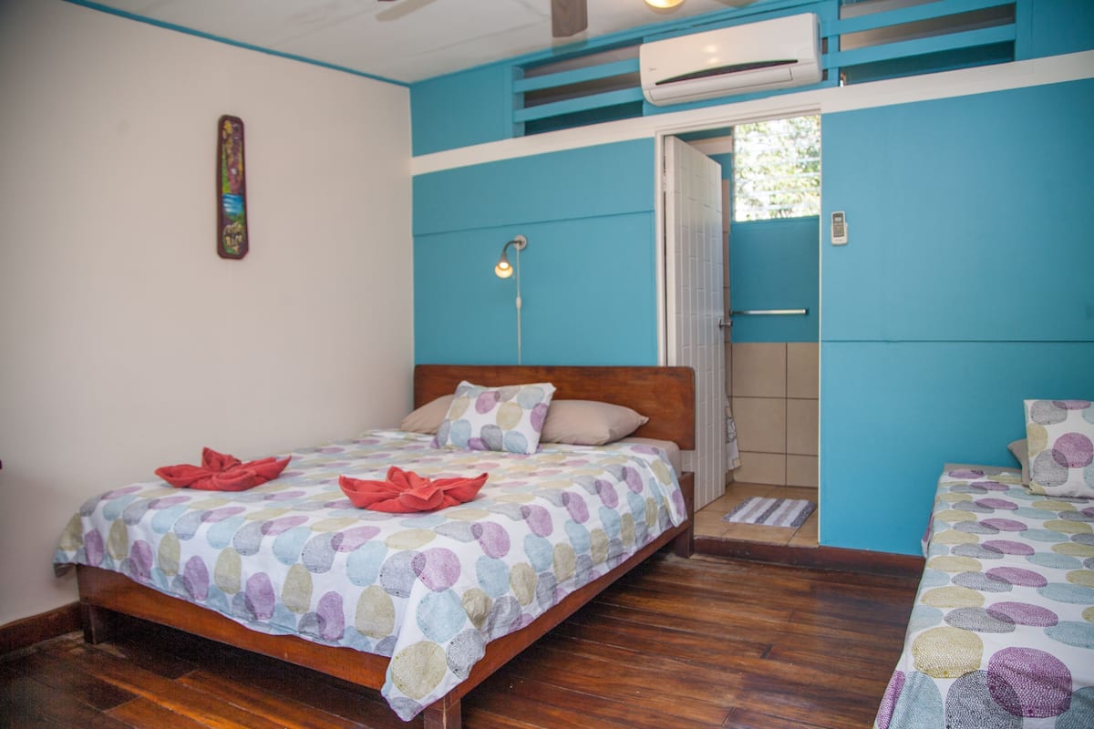 Desk, laptop workspace, free WiFi, bed sheets