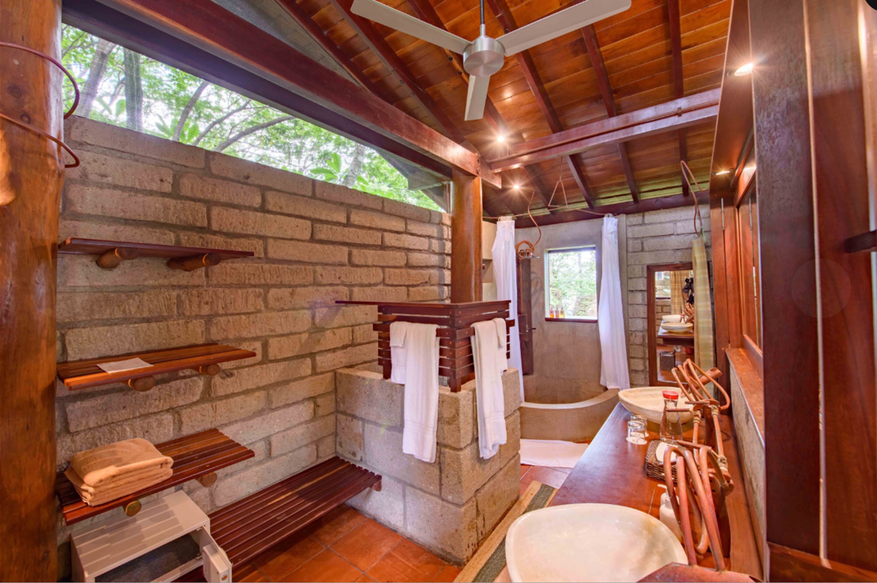 ocean view bungalow with plunge pool | bathroom | shower, rainfall showerhead, free toiletries, bathrobes