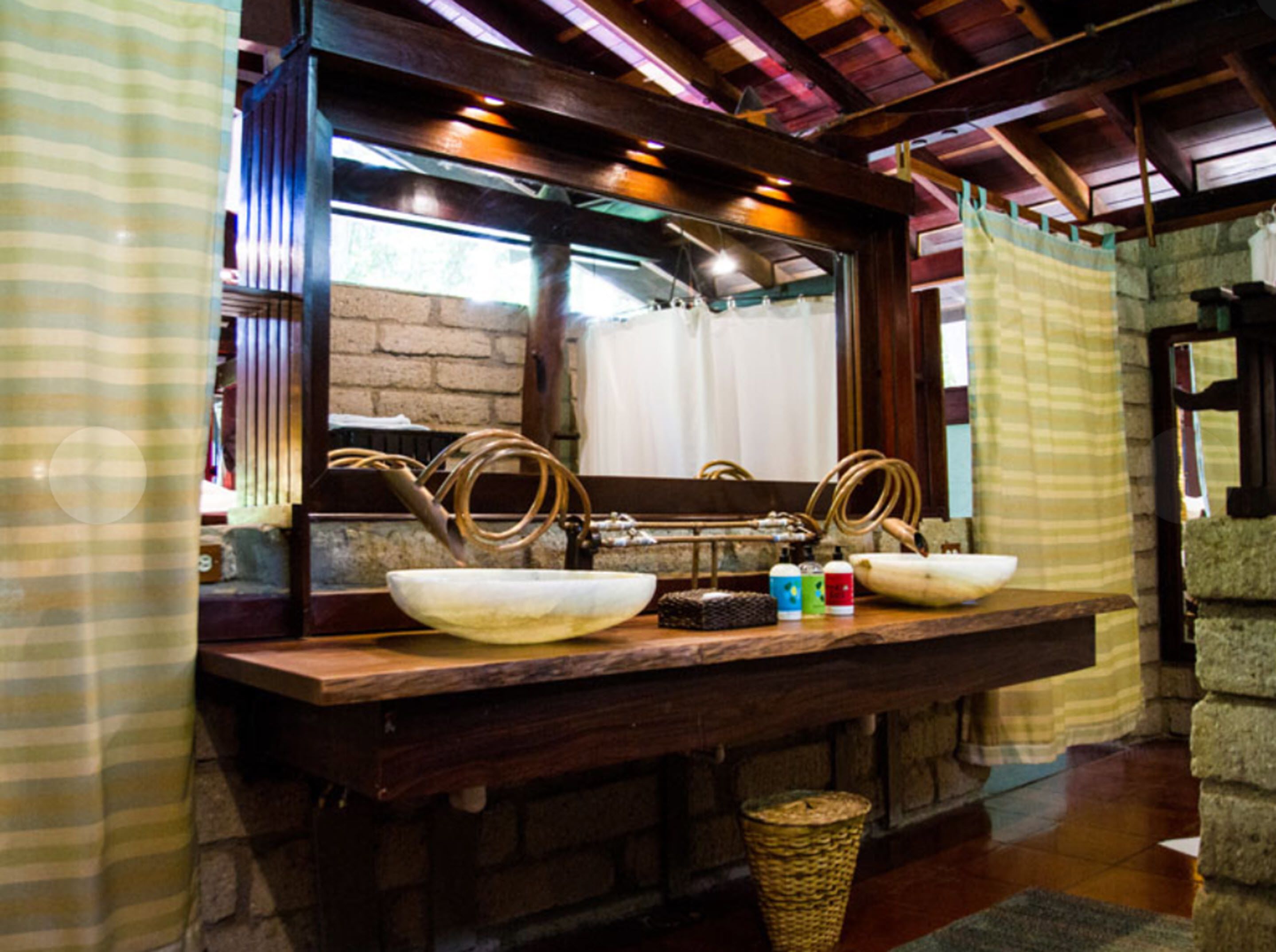 forest view with plunge pool | bathroom | shower, rainfall showerhead, free toiletries, bathrobes