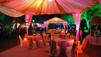 Outdoor banquet area