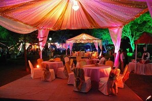 Outdoor banquet area