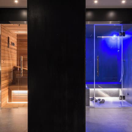 Sauna, hot tub, steam room, body treatments, deep-tissue massages