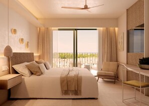 Ropa de cama de alta calidad, minibar, caja fuerte