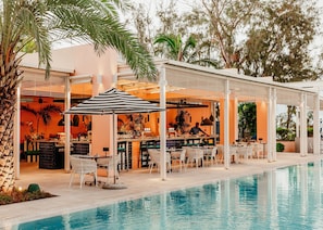 Breakfast, lunch, dinner served; international cuisine, beach views