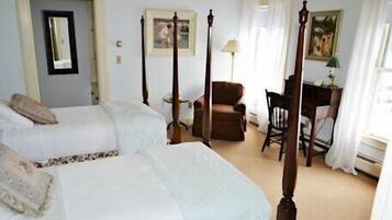 Premium bedding, desk, soundproofing, iron/ironing board