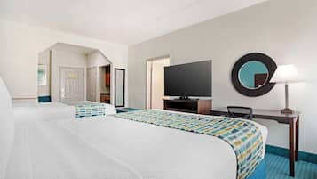Suite, 2 Queen Beds, Non Smoking, Refrigerator & Microwave | Desk, laptop workspace, blackout curtains, iron/ironing board