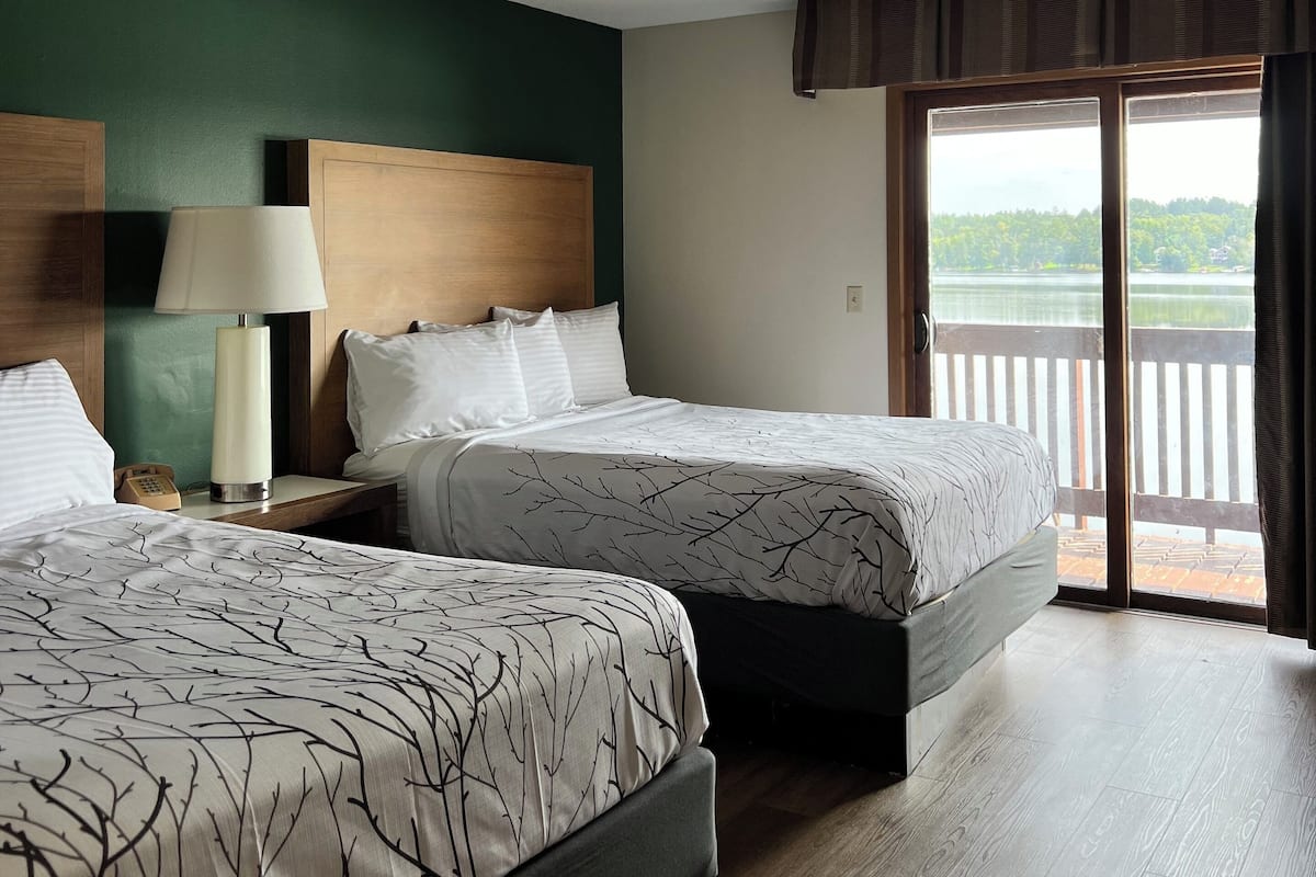 Room, 2 Queen Beds, Lake View | 1 bedroom, blackout drapes, iron/ironing board, free WiFi