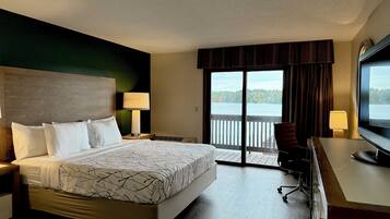 Room, 1 King Bed, Lake View | 1 bedroom, blackout curtains, iron/ironing board, free WiFi