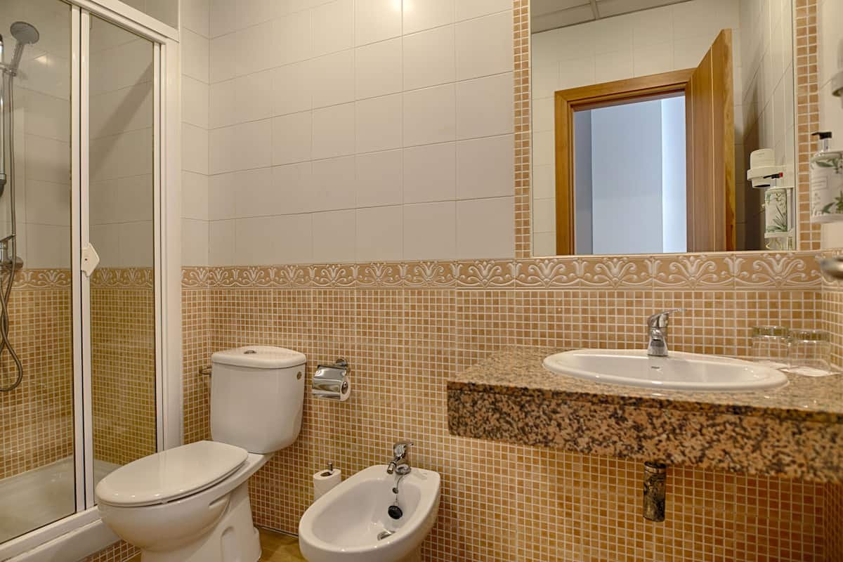 free toiletries, hair dryer, towels