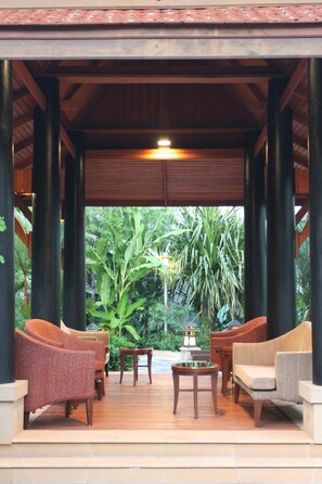 Outdoor banquet area