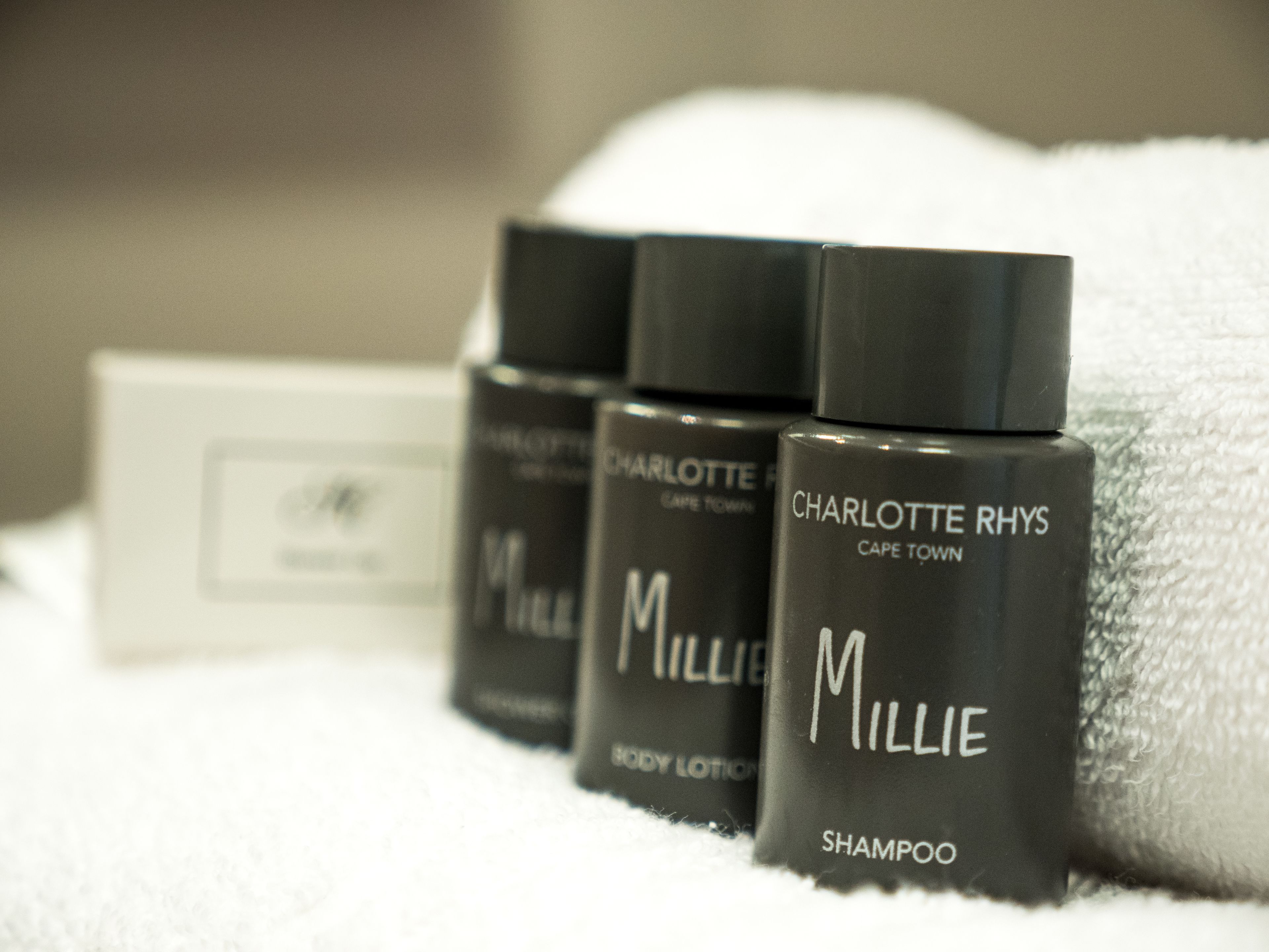 free toiletries, hair dryer, towels