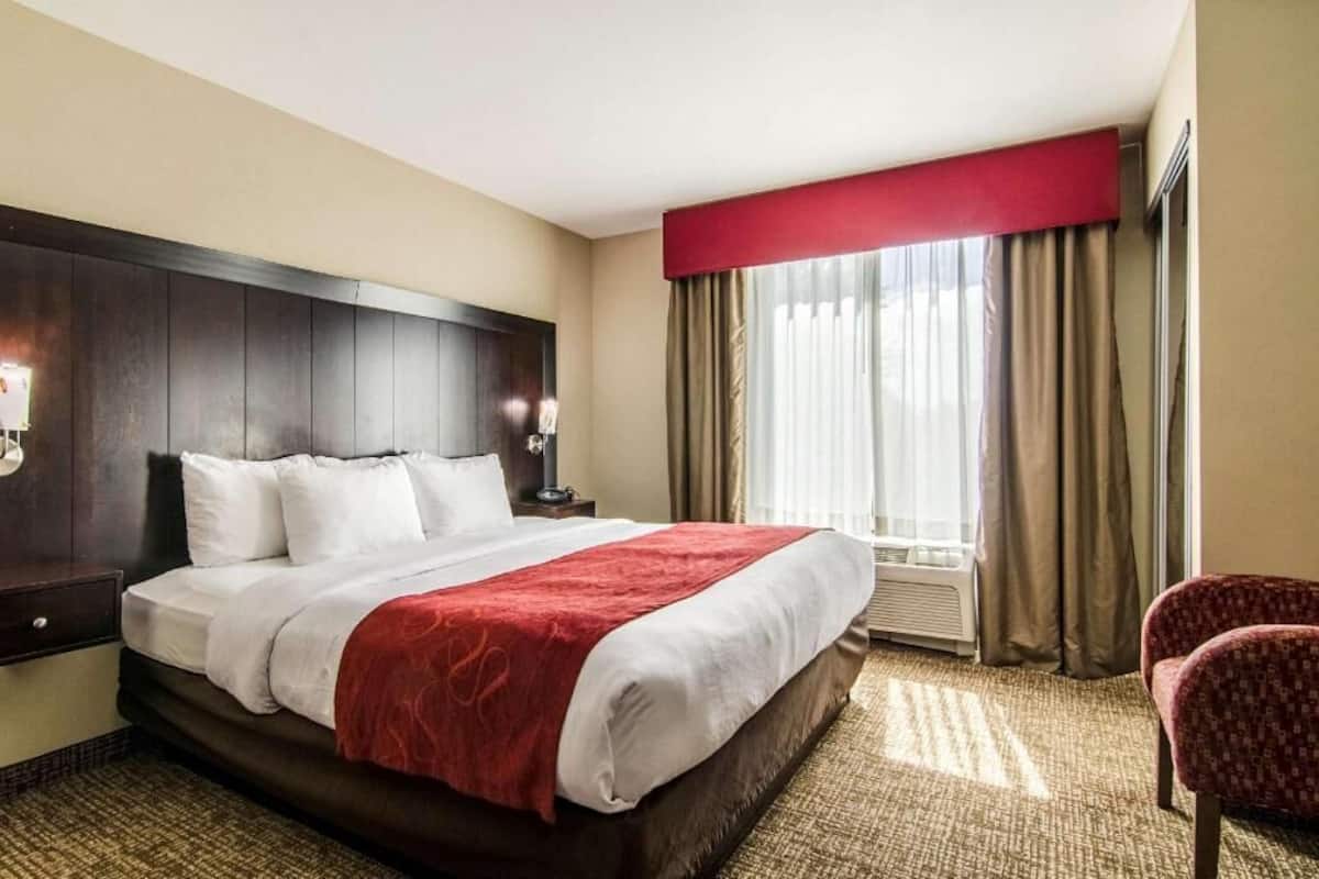 Desk, blackout drapes, iron/ironing board, free WiFi