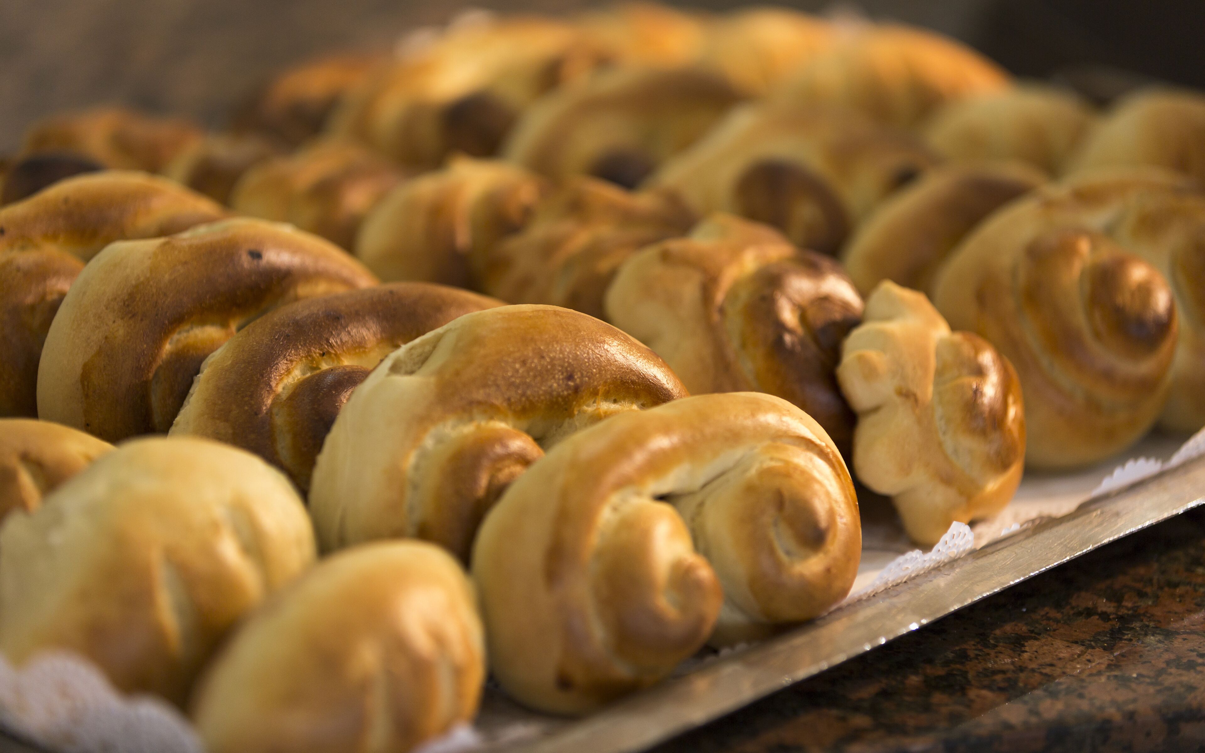 A tray of freshly baked pastries.