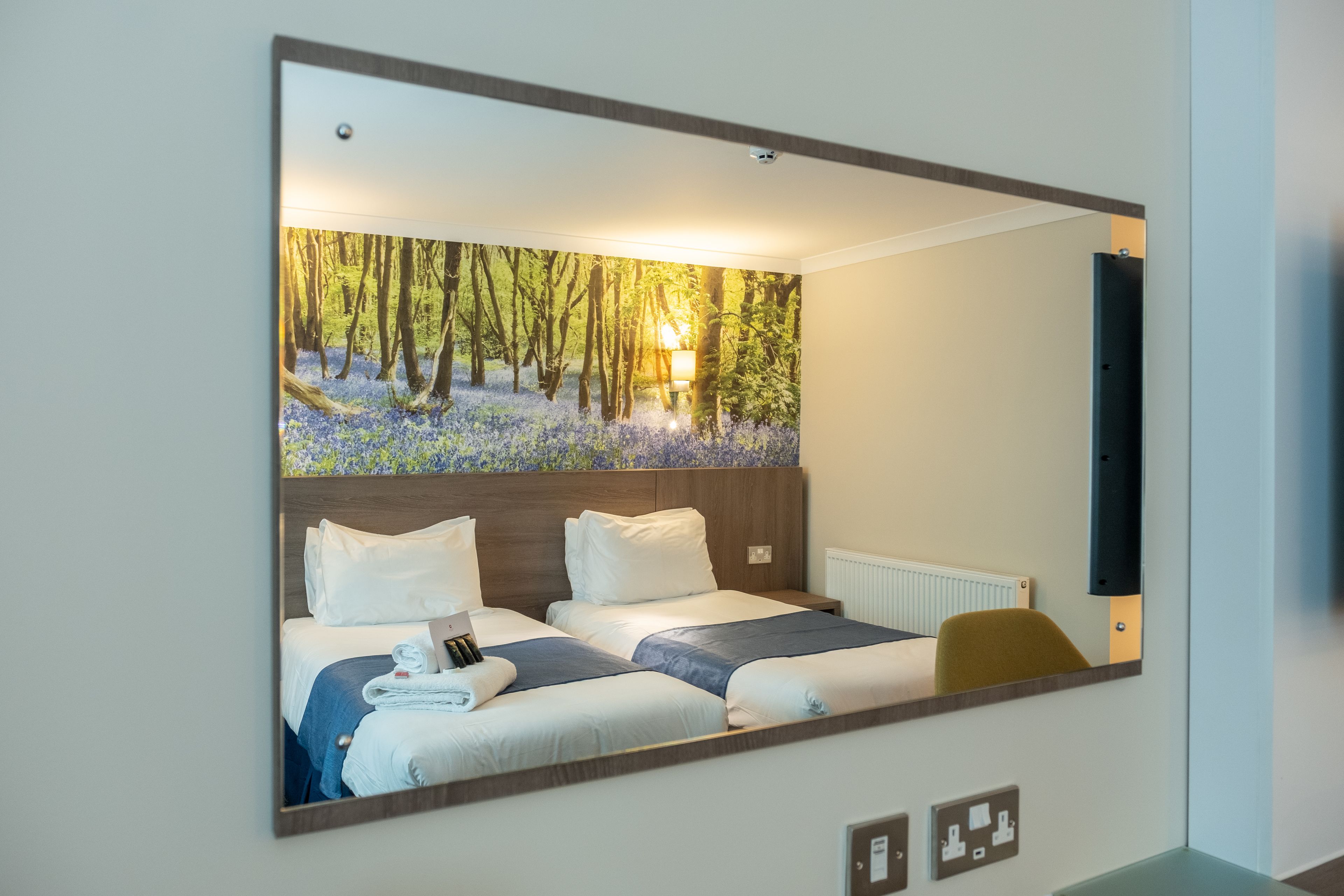 premium bedding, pillow-top beds, individually decorated, desk