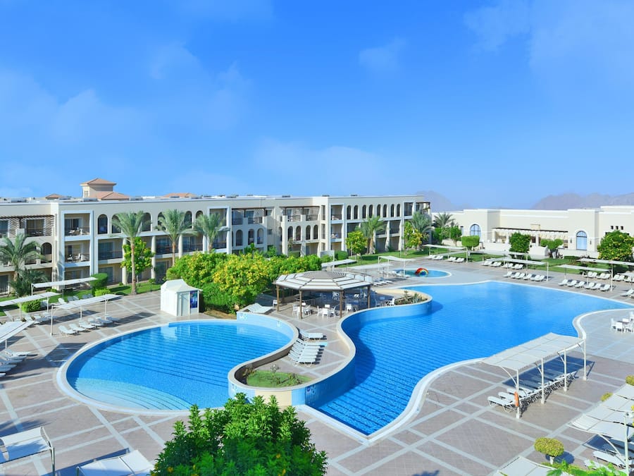 12 outdoor pools, pool umbrellas, pool loungers