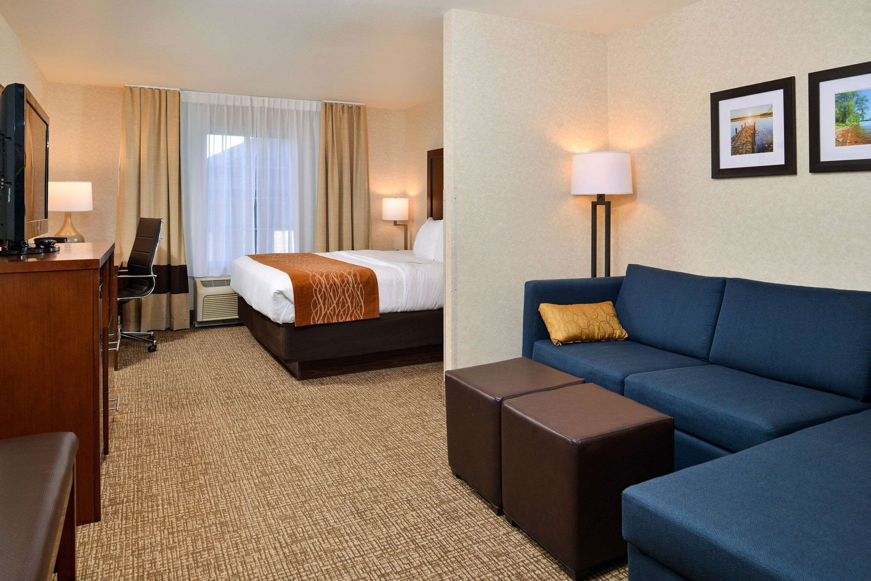 In-room safe, desk, laptop workspace, iron/ironing board