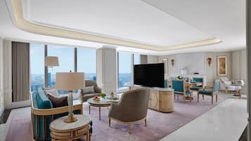 Presidential Suite | Living area | 42-inch LCD TV with satellite channels, TV, DVD player