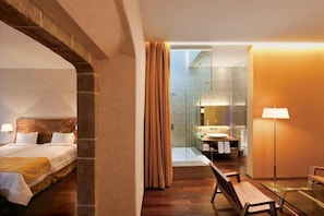 Privelege Suite | Living area | 42-inch plasma TV with cable channels, TV, DVD player - Boutique Hotel de Cortes (Mexico City)