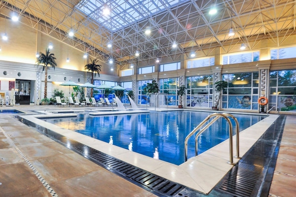 Indoor pool, sun loungers