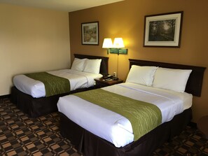 Two Queen Beds, exterior motel, located across the street from the main building, no elevator | Premium bedding, desk, blackout drapes, free WiFi - Cabot Inn & Suites (Lancaster)