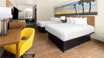 Room, 2 Queen Beds, Smoking | Free WiFi, bed sheets