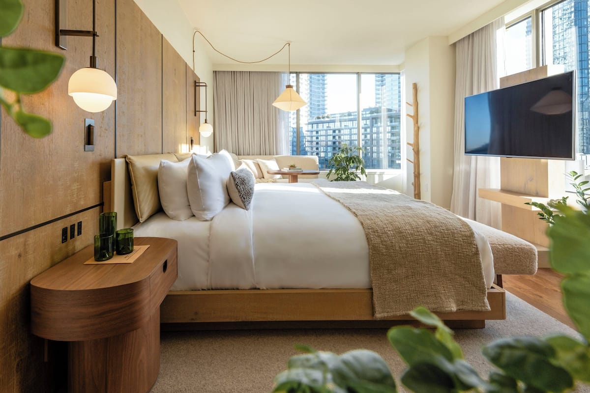 Studio Suite | Bộ trải giường bằng vải cotton Ai Cập, bộ đồ giường cao cấp, minibar